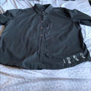 Vintage 90s Charlie brown history button up shirt